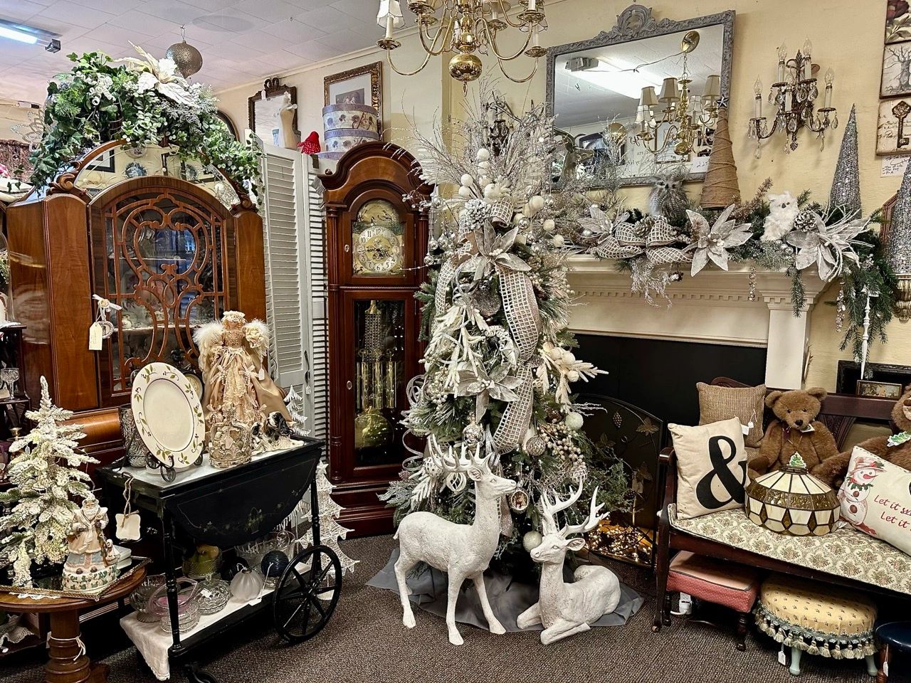 Step into a winter wonderland at Pollyanna's Antiques!