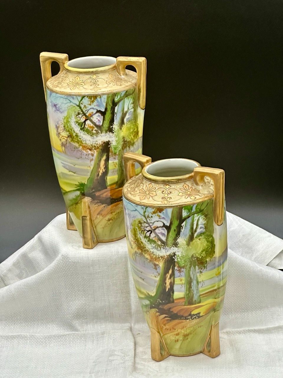 Vintage Nippon 10” Vases